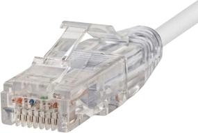 img 2 attached to 🐱 Monoprice Cat6 Ethernet Patch Cable - 20ft White, Snagless RJ45 Stranded 550MHz UTP CMR Riser Rated Pure Bare Copper Wire 28AWG - SlimRun Series