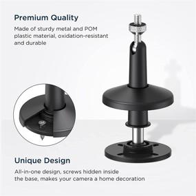 img 1 attached to 📷 Universal Metal Wall Mount Bracket for Ring, eufy, Wyze, Arlo Cameras, VR Rift Sensor, Vive/Valve Index Base Station - Easy to Install, Stylish Design (2 Pack, Black) by KIWI Design