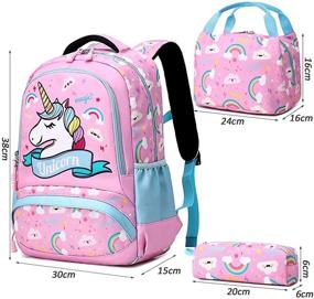 img 3 attached to Backpack Unicorn Elementary Bookbags Resistant Backpacks