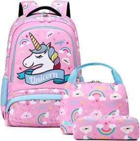 img 4 attached to Backpack Unicorn Elementary Bookbags Resistant Backpacks