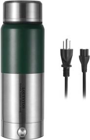 img 4 attached to 🍵 Portable Electric Kettle and Insulated Stainless Steel Bottle - 2 in 1 Travel Companion for 12 Hours Hot & Cold Drinks (Microboil, Double Wall, BPA Free, Leak Proof) - 300ml/10oz - Green