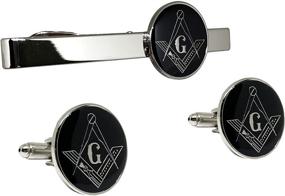 img 3 attached to Masonic Freemason Compass Cufflinks by PinMaze: Exquisite Style for Freemasons