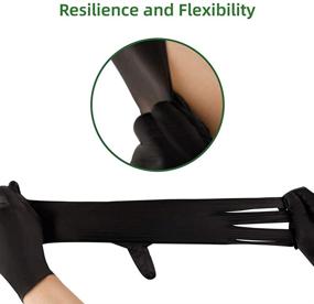 img 2 attached to Pack of 100 Disposable Black Nitrile Gloves 4 Mil - Latex Free, Powder Free for Medical, Surgical, Home Cleaning, Food, and Industrial Use