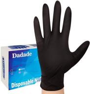 pack of 100 disposable black nitrile gloves 4 mil - latex free, powder free for medical, surgical, home cleaning, food, and industrial use logo