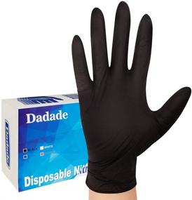 img 4 attached to Pack of 100 Disposable Black Nitrile Gloves 4 Mil - Latex Free, Powder Free for Medical, Surgical, Home Cleaning, Food, and Industrial Use