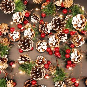 img 4 attached to Christmas Pinecone Decoration Thanksgiving Holiday Fireplace Seasonal Decor