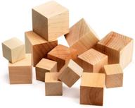 🔨 hygloss unfinished wood blocks - 48 pack assorted sizes - blank wooden building cubes logo