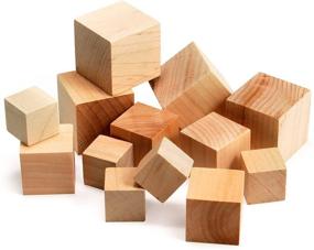 img 1 attached to 🔨 Hygloss Unfinished Wood Blocks - 48 Pack Assorted Sizes - Blank Wooden Building Cubes