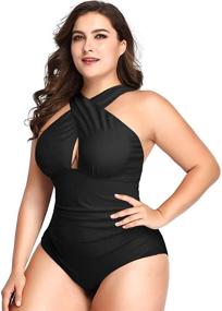 img 4 attached to Flaunt Your Curves with Snailify Women's Plus Size Swimsuits