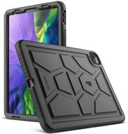 🐢 turtleskin series poetic case for apple ipad pro 11 2020 & 2018 - heavy duty shockproof, silicone bumper, kid-friendly protective cover, black logo