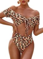 geluboao shoulder swimsuit leopard control women's clothing logo