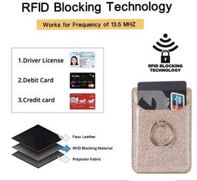 img 3 attached to 📱 Convenient Phone Card Holder RFID Wallet for iPhone 13series/12 Pro MAX/Samsung Galaxy - Stick-On Adhesive Back (Rosegold)