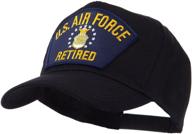 🎩 retired military large embroidered patch cap by e4hats.com logo