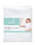 aden + anais essentials classic crib sheet - 100% cotton muslin, ultra-soft & breathable, tailored snug fit, solid white logo