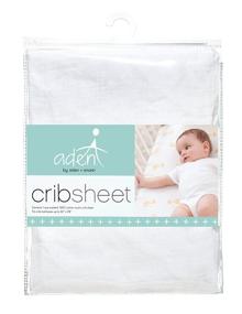 img 2 attached to aden + anais Essentials Classic Crib Sheet - 100% Cotton Muslin, Ultra-Soft & Breathable, Tailored Snug Fit, Solid White