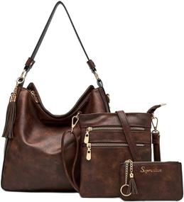 img 4 attached to 👜 Soperwillton Women's Handbag: Stylish Shoulder Handle for Hobo Bags with Wallet