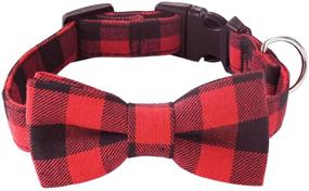 img 4 attached to 🐶 Maler Dog Collar with Bowtie - Classic Plaid Pattern, Durable Buckle Collar for Small, Medium, Large Dogs and Puppies