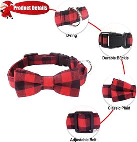 img 1 attached to 🐶 Maler Dog Collar with Bowtie - Classic Plaid Pattern, Durable Buckle Collar for Small, Medium, Large Dogs and Puppies