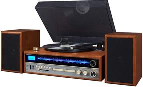 img 4 attached to 🎵 Система проигрывателя Crosley 1975T с Bluetooth, CD, AM/FM, отделкой из ореха и бесплатными колонками