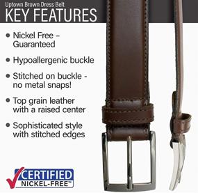 img 3 attached to 👔 Smart Men's Accessories: Uptown Tan Belt with Nickel Finish