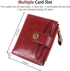 img 3 attached to Dyeek Women Genuine Leather Wallet: Luxurious Wine Red Short Wallet with Large Capacity and Multiple Card Slots