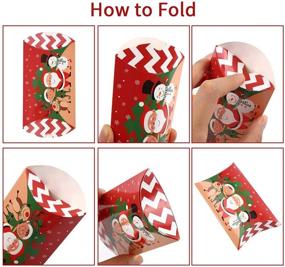 img 2 attached to 🎁 CCINEE Christmas Pillow Boxes: Festive Xmas Candy Boxes with Red Ribbon Ties, Santa Elk Gift Card Holder - Party Supplies (50PCS)