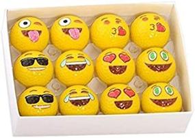 img 1 attached to 🏌️ Emoji Universe: 12-Pack of 2-Ply Professional Practice Golf Balls with Fun Emoji Designs