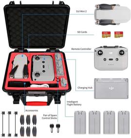 img 2 attached to Durable Smatree Waterproof Hard Case for DJI Mavic Mini 2/1/SE Fly More Combo - Securely Carry DJI Mini 2 Drone and Accessories