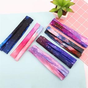 img 1 attached to 🌌 Milk Silk Starry Sky Button Headbands - 6pcs Non Slip Elastic Hair Accessories in 6 Colors for Active Outdoor Activities