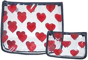 img 1 attached to 💕 Set of 2 Clear Designer Zipper Inserts - Travel Organizer Storage for Pop In Bogg Bag (Hearts)