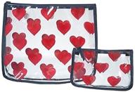 💕 set of 2 clear designer zipper inserts - travel organizer storage for pop in bogg bag (hearts) логотип