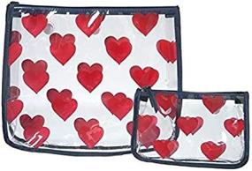 img 2 attached to 💕 Set of 2 Clear Designer Zipper Inserts - Travel Organizer Storage for Pop In Bogg Bag (Hearts)