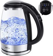 🔌 glass electric kettle with temperature control, led indicator, fast heating, keep warm, auto shut off, & boil dry protection (1.7l) logo