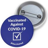 covid vaccine pin 5 pack vaccinated logo