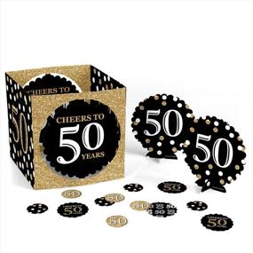 img 2 attached to 🎉 Optimized Adult 50th Birthday Gold Centerpiece & Table Decoration Kit - Big Dot of Happiness Birthday Party