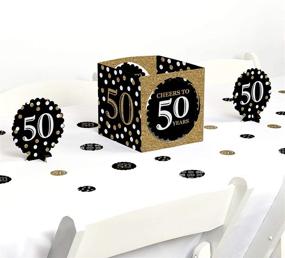 img 4 attached to 🎉 Optimized Adult 50th Birthday Gold Centerpiece & Table Decoration Kit - Big Dot of Happiness Birthday Party