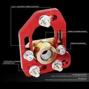 img 3 attached to 🔴 Красные передние регулировочные плиты камбер/кастер для Ford Mustang 79-89 от DNA Motoring