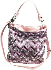 img 1 attached to 💎 Zzfab Sparkle Chevron Rhinestone Shoulder Women's Handbags & Wallets: Chic Hobo Bag Collection for the Fashion-Forward Women