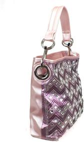 img 2 attached to 💎 Zzfab Sparkle Chevron Rhinestone Shoulder Women's Handbags & Wallets: Chic Hobo Bag Collection for the Fashion-Forward Women