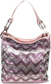 img 4 attached to 💎 Zzfab Sparkle Chevron Rhinestone Shoulder Women's Handbags & Wallets: Chic Hobo Bag Collection for the Fashion-Forward Women