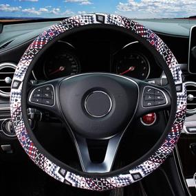 img 4 attached to Ethnic Style Car Steering Wheel Cover Interior Accessories for Steering Wheels & Accessories
