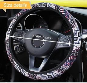 img 3 attached to Ethnic Style Car Steering Wheel Cover Interior Accessories for Steering Wheels & Accessories