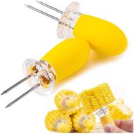 🌽 kxcoftxi corn holders: 20 pack stainless steel skewers for bbq and corn on the cob logo