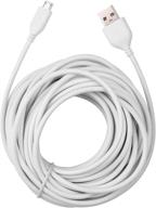 🔌 long 26ft power extension cable - white micro usb cord for wyze cam, zmodo, blink mini, oculus go, kasa cam, yi home security camera - ideal for outdoor and indoor use logo