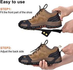 img 2 attached to Aliglow Ice Snow Grips - Over Shoe/Boot Traction Cleat Spikes - Anti-Slip Footwear