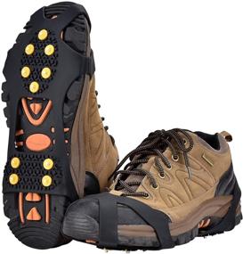 img 4 attached to Aliglow Ice Snow Grips - Over Shoe/Boot Traction Cleat Spikes - Anti-Slip Footwear