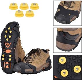 img 3 attached to Aliglow Ice Snow Grips - Over Shoe/Boot Traction Cleat Spikes - Anti-Slip Footwear