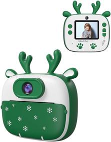 img 4 attached to 📷 Dragon Touch Instant Print Kids Camera: Dual Lens, Print Paper, Stickers & More for Girls and Boys (Christmas Green)