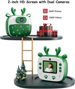 img 3 attached to 📷 Dragon Touch Instant Print Kids Camera: Dual Lens, Print Paper, Stickers & More for Girls and Boys (Christmas Green)