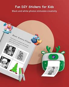 img 1 attached to 📷 Dragon Touch Instant Print Kids Camera: Dual Lens, Print Paper, Stickers & More for Girls and Boys (Christmas Green)